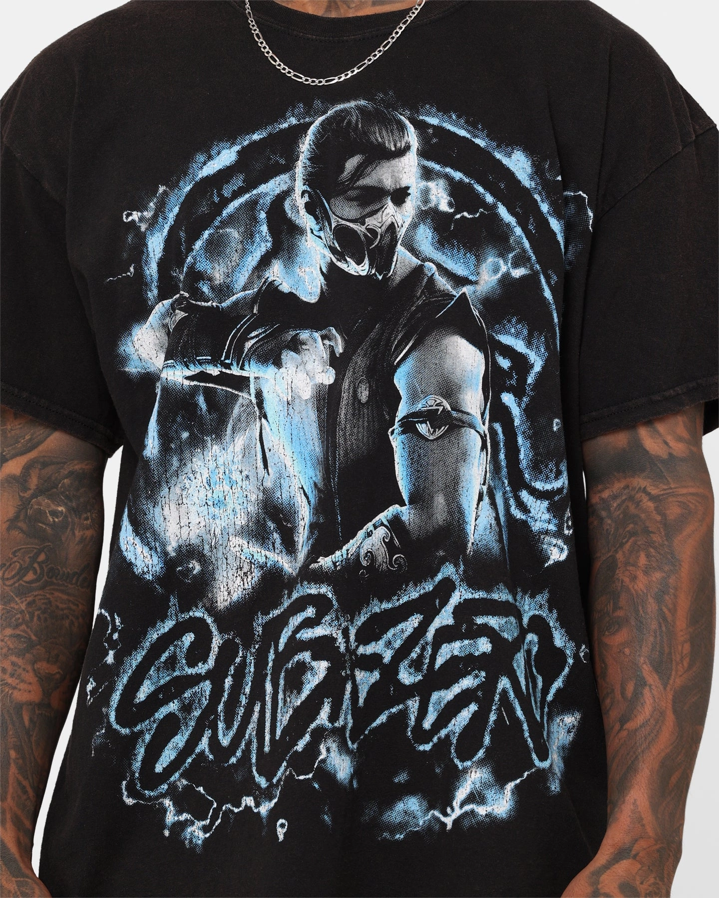 Vibrant Colors Goat Crew X Mortal Kombat Sub Zero Vintage T-Shirt Black Wash