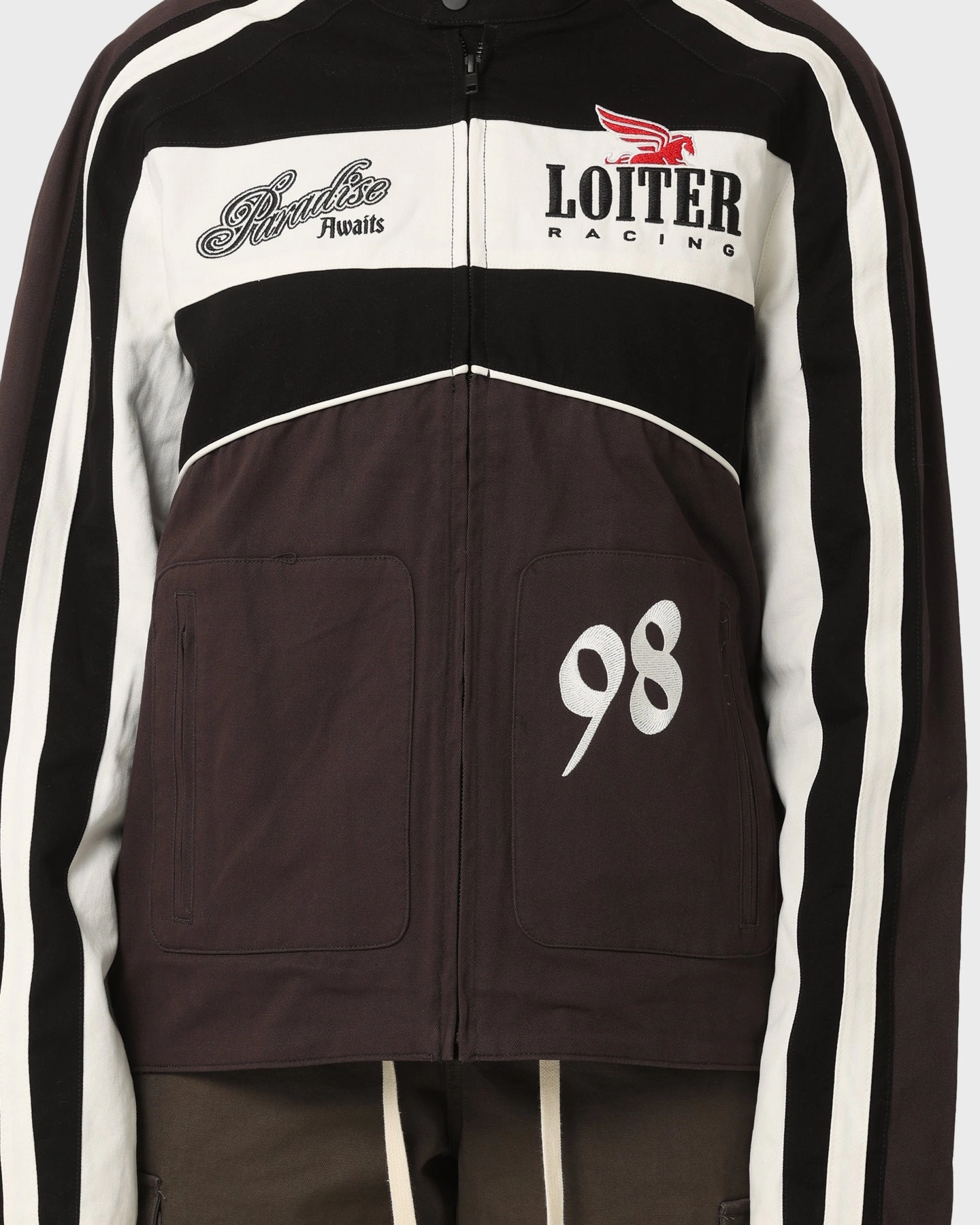 Loiter Motor Jacket Black Laser Cut Perforations