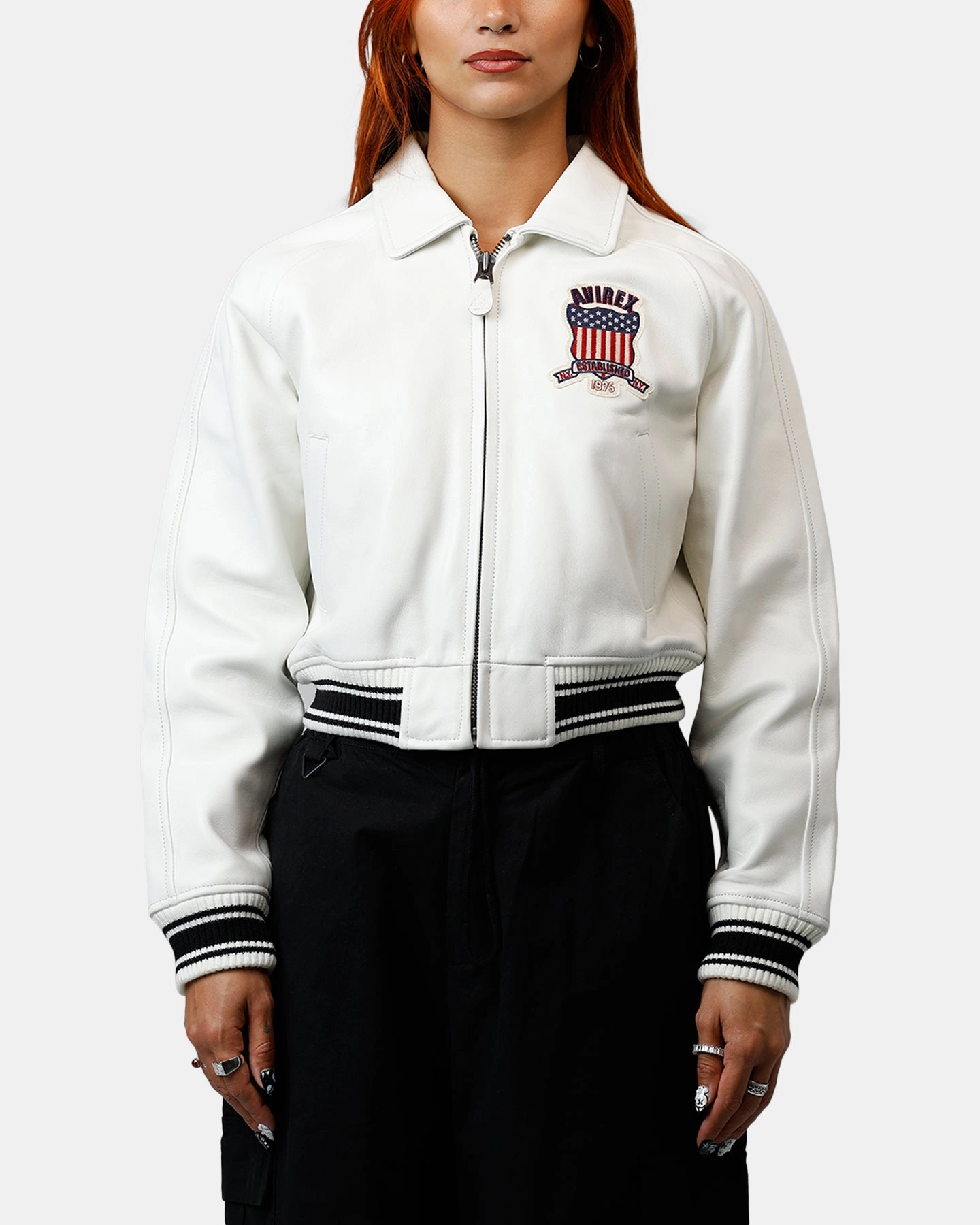 Avirex Women's Cropped Icon Jacket Snow White Spectacles Dream