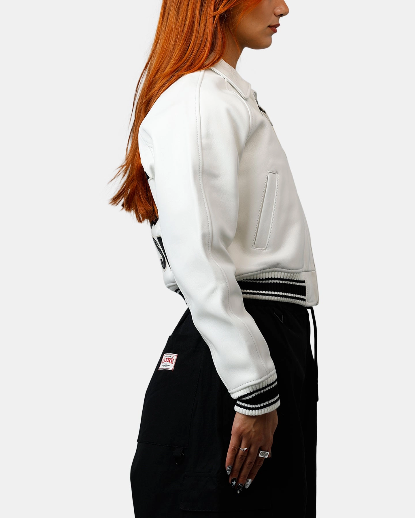 Lightweight Outerwear Disseminate Avirex Women's Cropped Icon Jacket Snow White