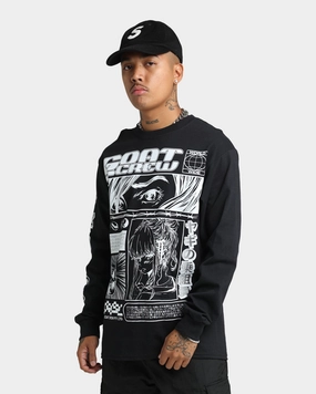 Good stretch Goat Crew Harajuku Long Sleeve T-Shirt Black