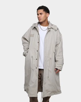 WaterResistant Shell MNML Hooded Trench Jacket Grey