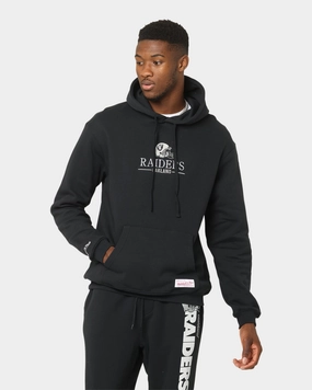 Four Way Stretch Fabric Light Insulation Mitchell & Ness Oakland Raiders Helmet Stack Hoodie Black