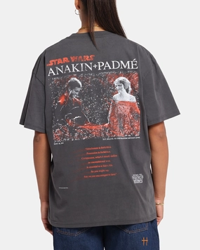 73 Studio Star Wars Anakin And Padme Vintage T-Shirt Black Wash Slim fit sleekness
