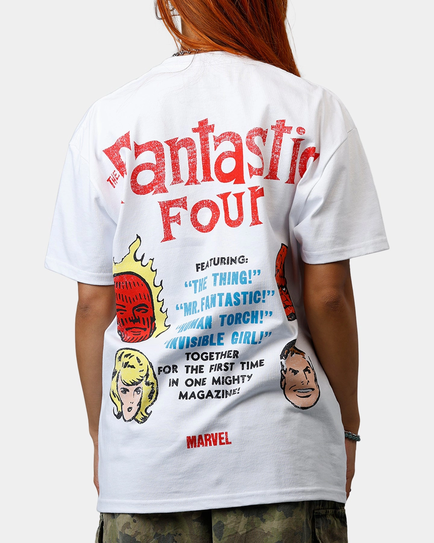 American Thrift Marvel Fantastic Four Group Vintage T-Shirt White windproof