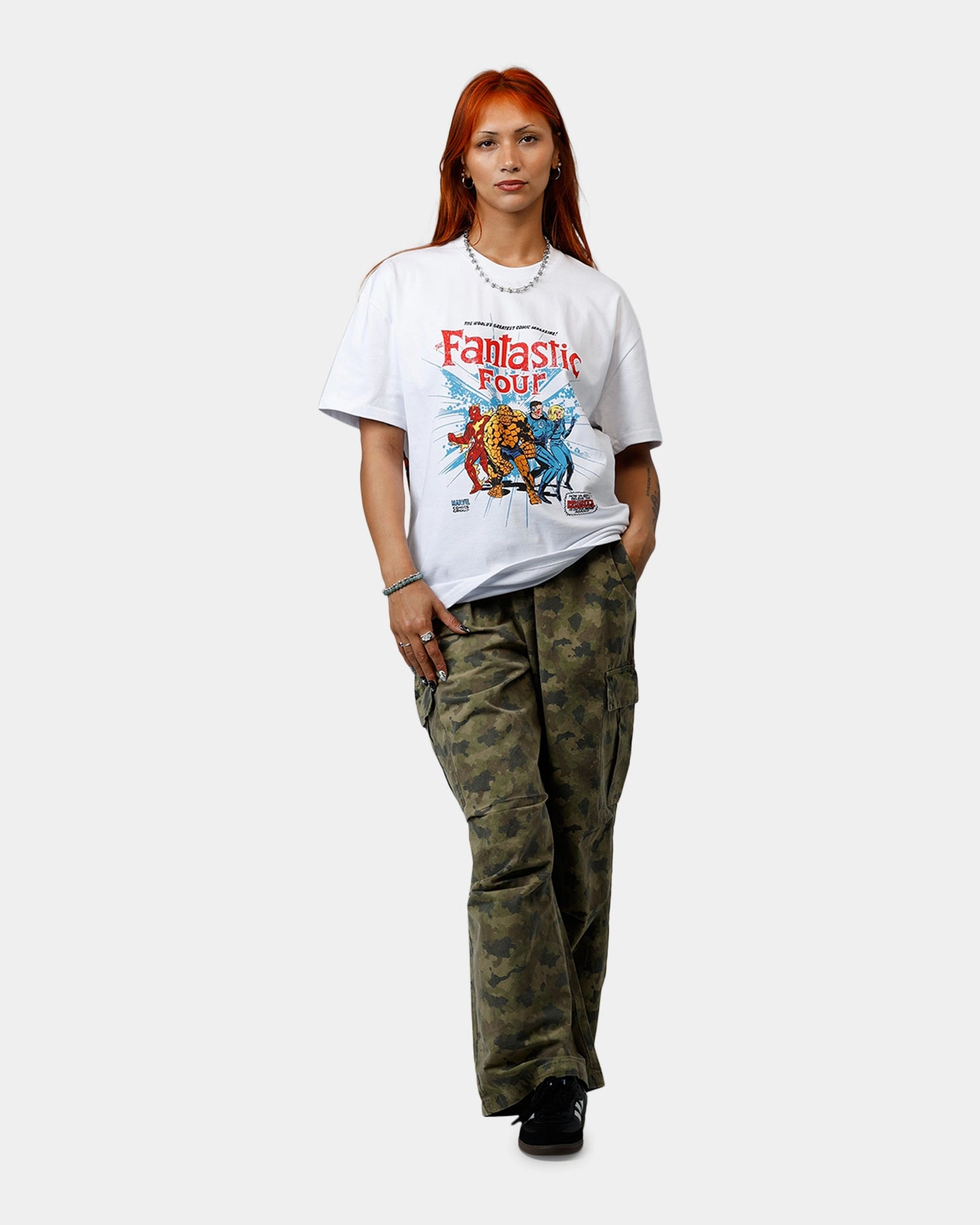 American Thrift Marvel Fantastic Four Group Vintage T-Shirt White Weekend Essential