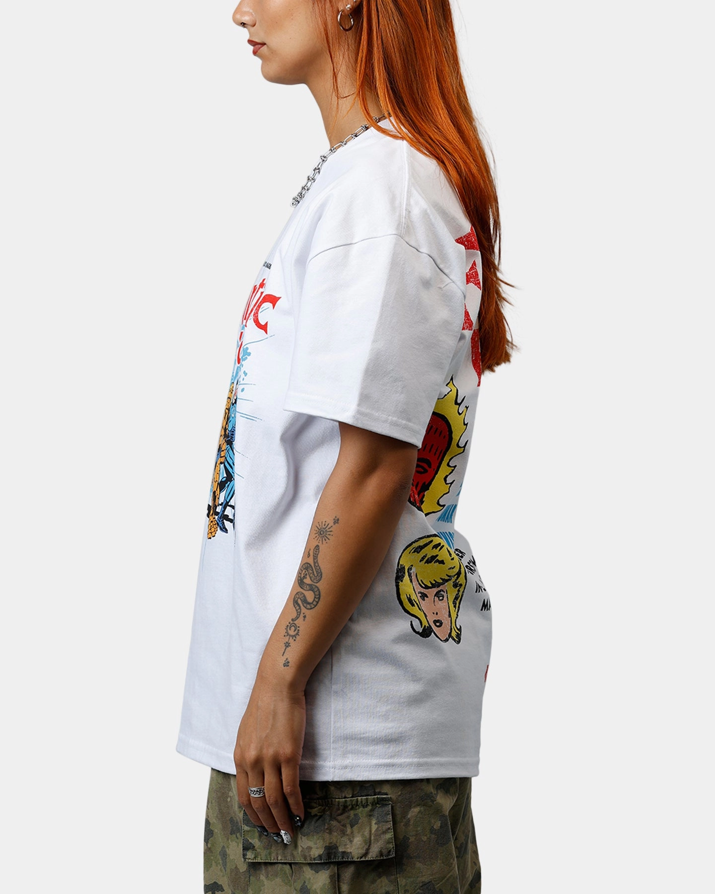 Chic Wearable cotton material American Thrift Marvel Fantastic Four Group Vintage T-Shirt White