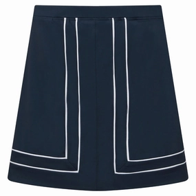 Creative Layering Machine wash safe Original Penguin Colorblock Pleated Golf Skort Black Iris - SP25 Women