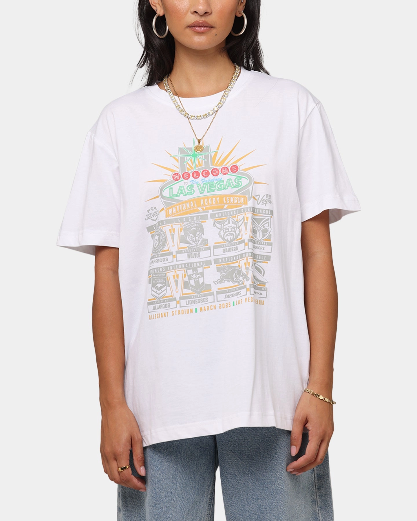 LongLastingColor Chic Outfit Tidwell NRL 2025 Las Vegas Round Sign T-Shirt White