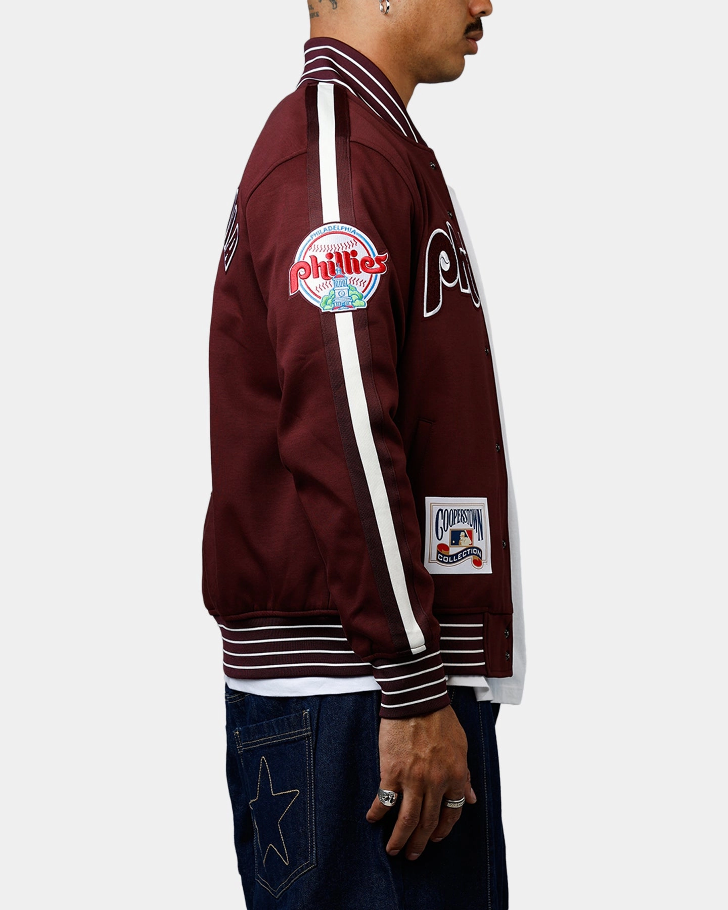 Pro Standard Philadelphia Phillies Double Knit Jacket Burgundy QuickDry Moisture Wicking