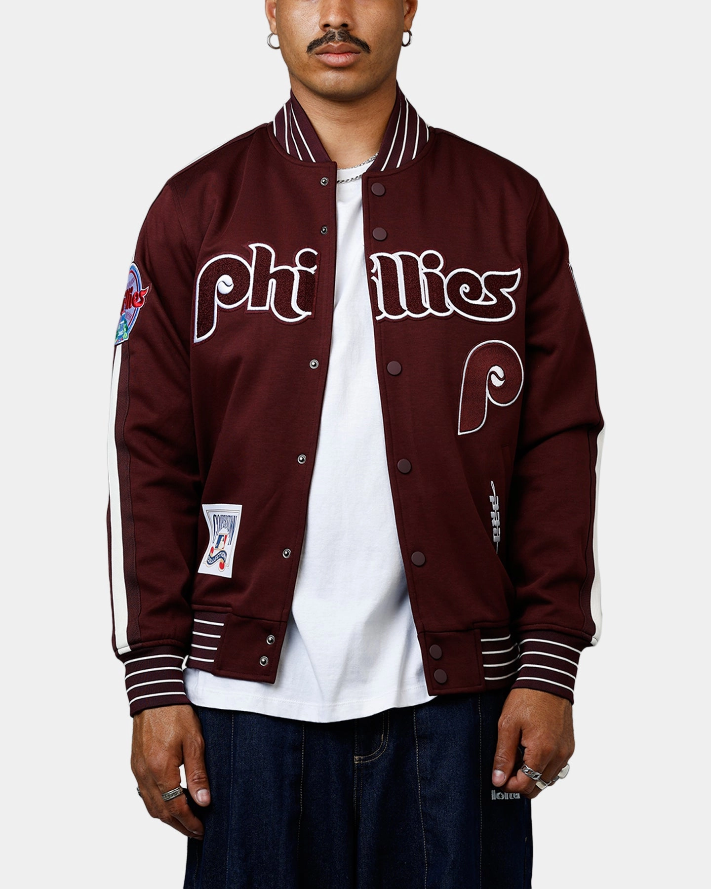 Minimal Utility Oppose Pro Standard Philadelphia Phillies Double Knit Jacket Burgundy