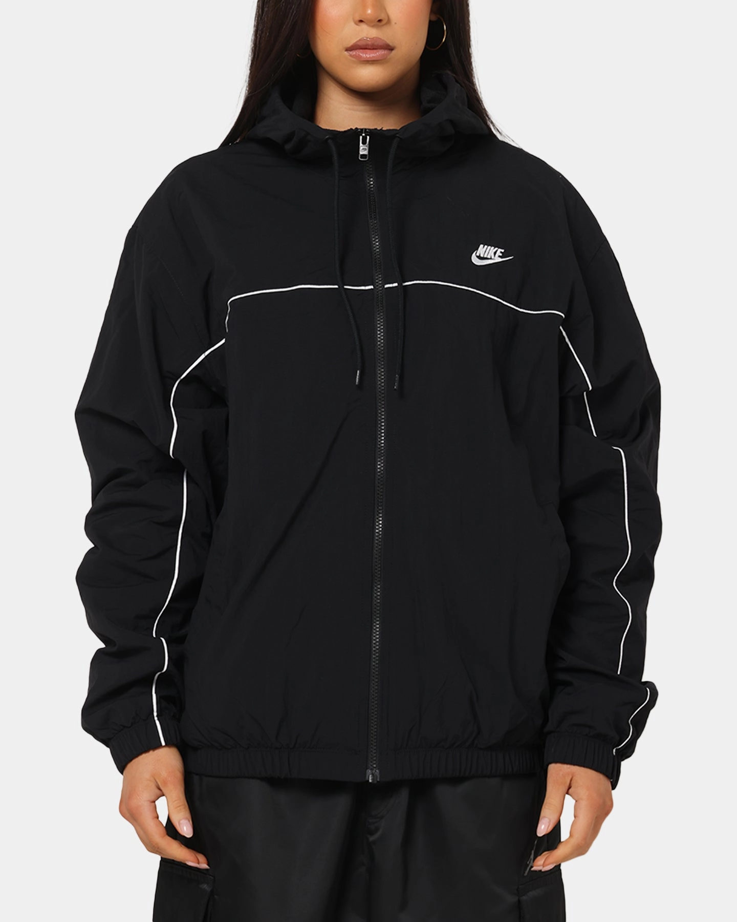 Nike Club Athlete Hooded Jacket Black/White/White Performance Jacket