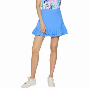 G Lifestyle Double Ruffle Golf Skirt Bright Peri - SS25 Women Performance Outfit