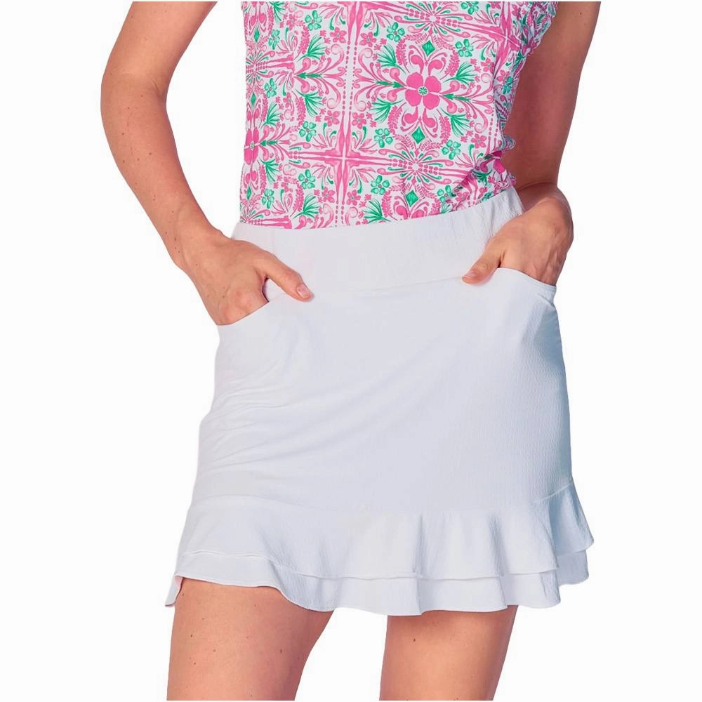 Fresh Energy Breezy Look G Lifestyle Double Ruffle Golf Skirt White - SS25 Women
