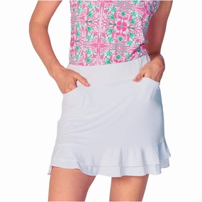 Craftsmanship Focus Heat Dissipating Fabric G Lifestyle Double Ruffle Golf Skirt White - SS25 Women
