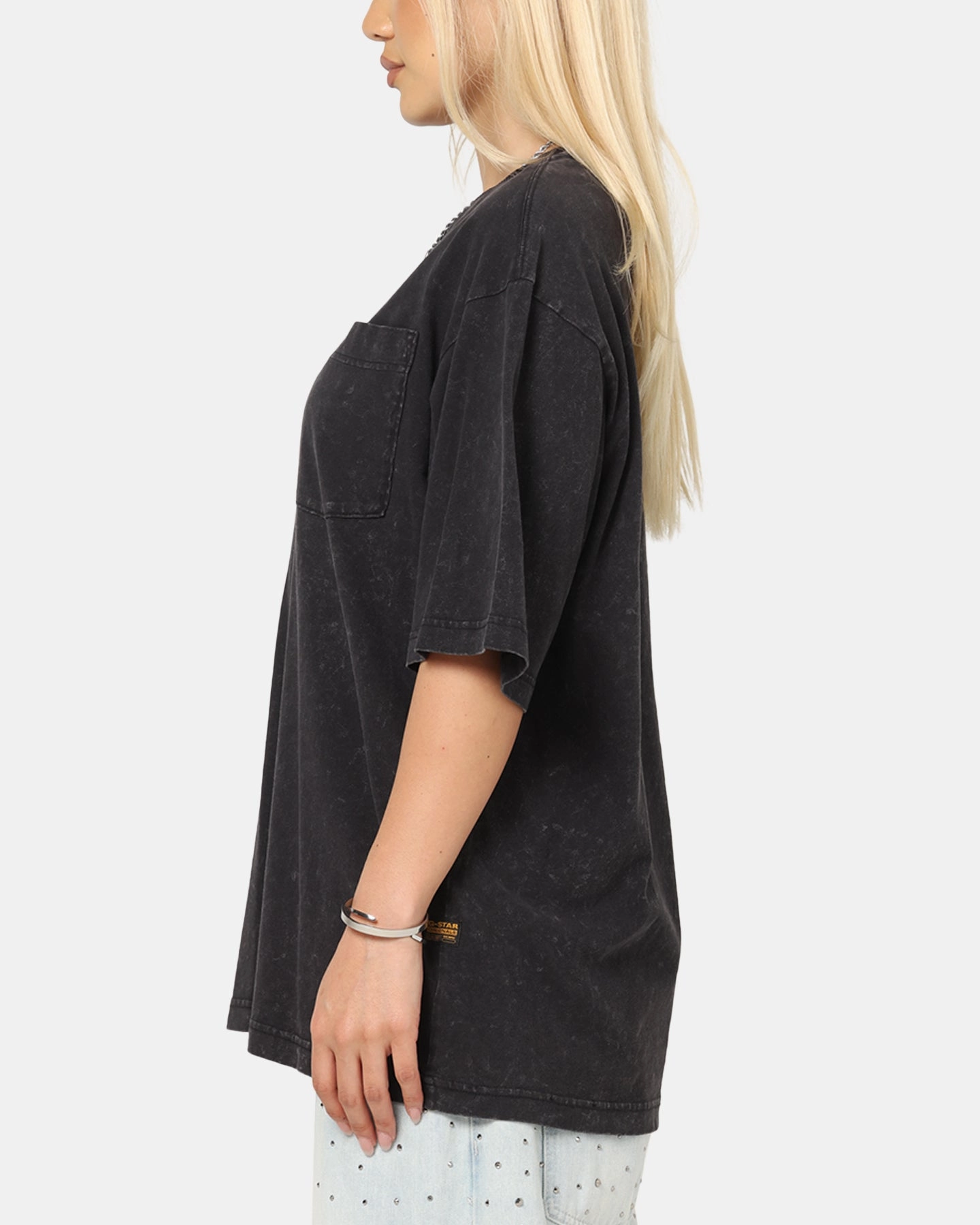 Job Interview Feminine Appeal G-Star Acid Wash Boxy T-Shirt Black