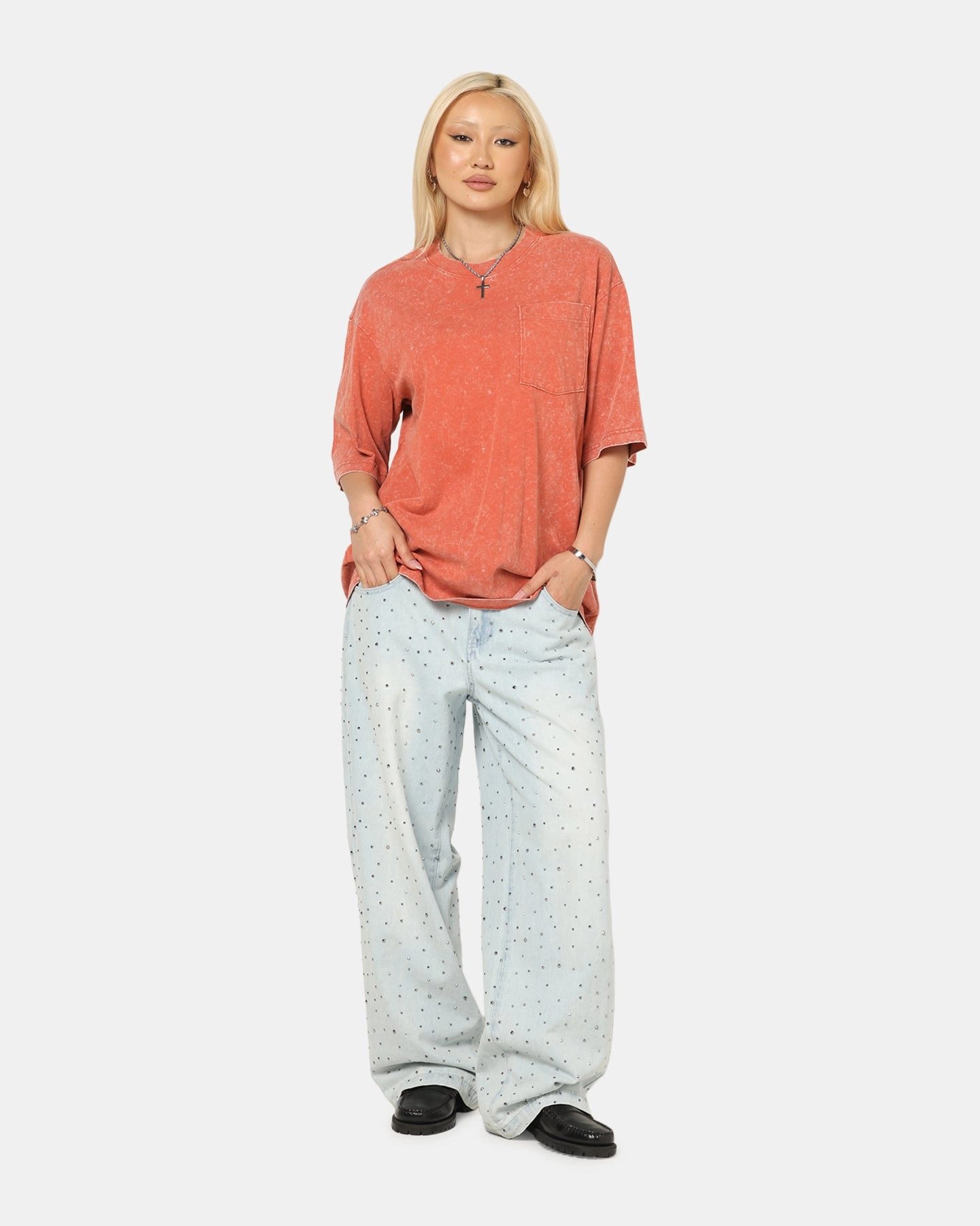 Active Comfort Wear G-Star Acid Wash Boxy T-Shirt Red