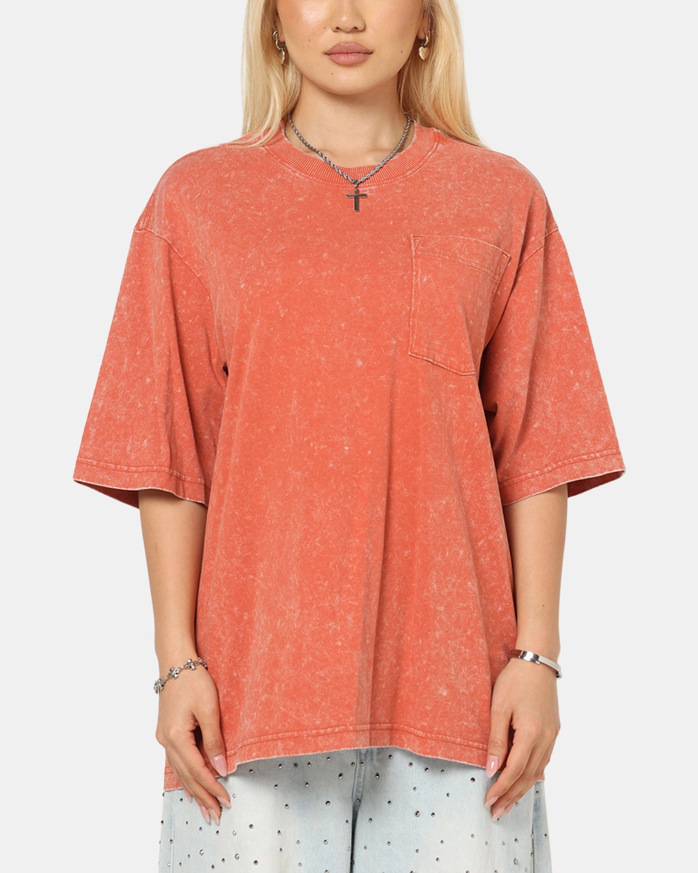 Practical Design G-Star Acid Wash Boxy T-Shirt Red