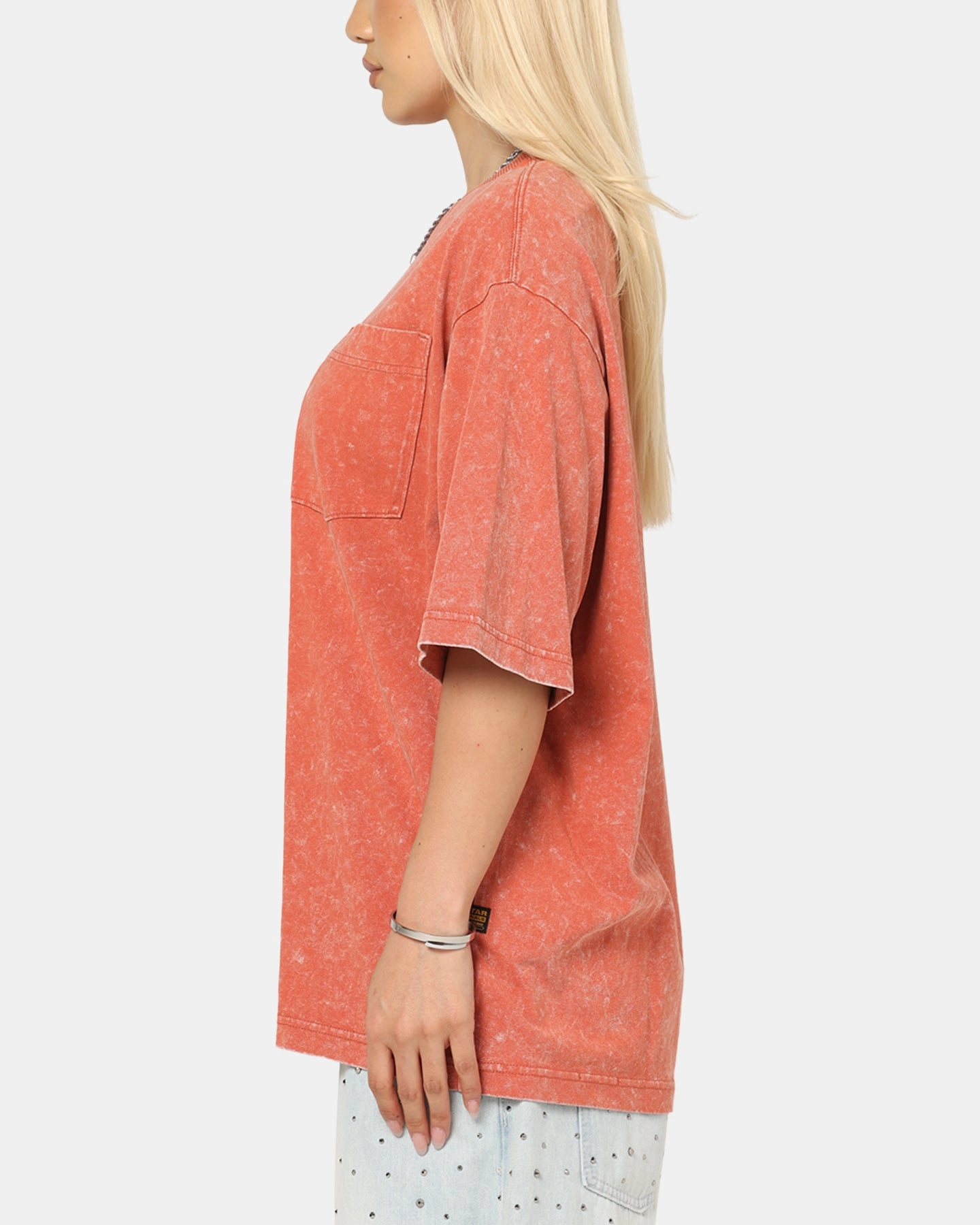 G-Star Acid Wash Boxy T-Shirt Red Stylish and Fun Comfortable Fit Wear