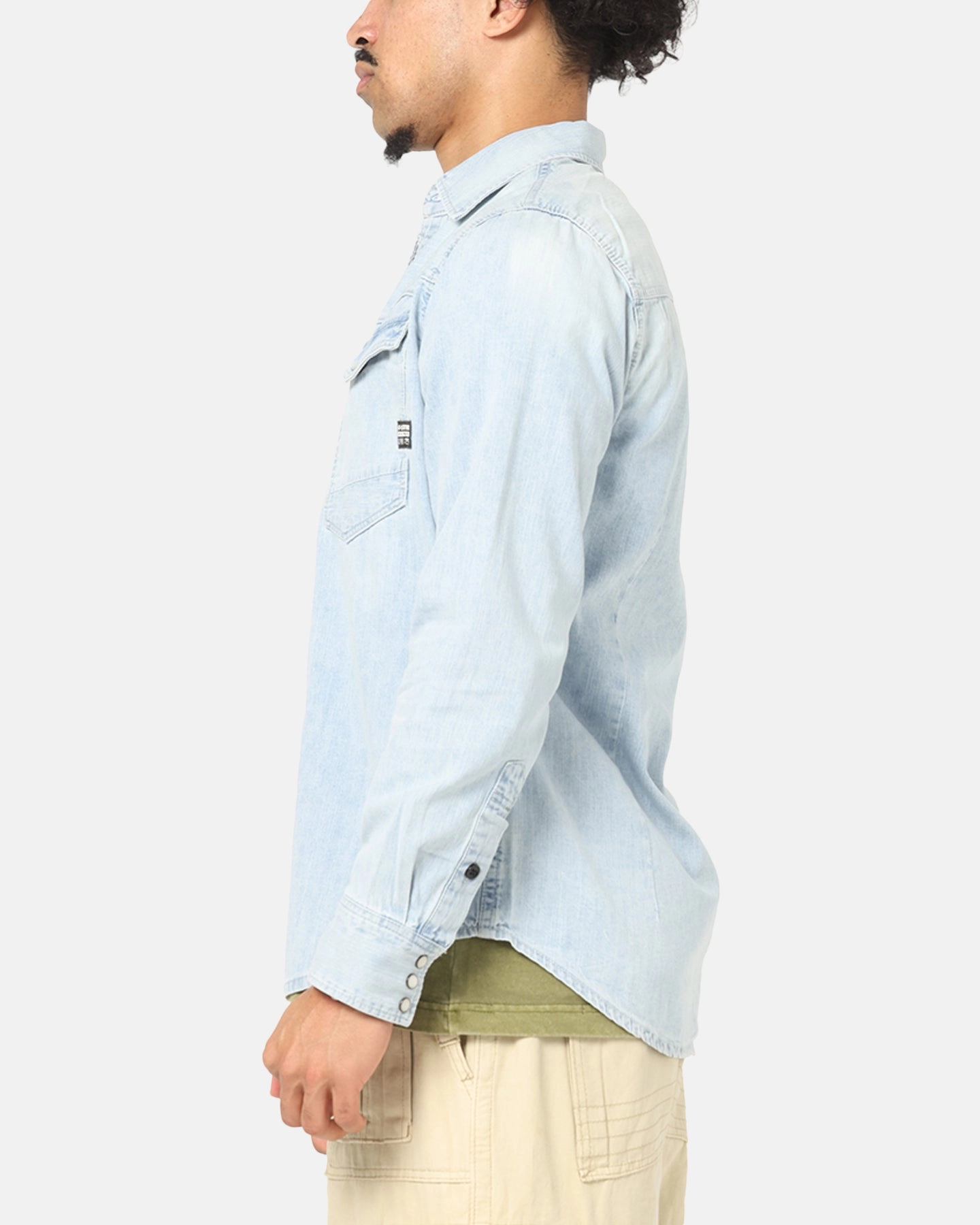 G-Star Dakota Slim Long Sleeve Shirt Faded Blue handmade touch Minimalist Style