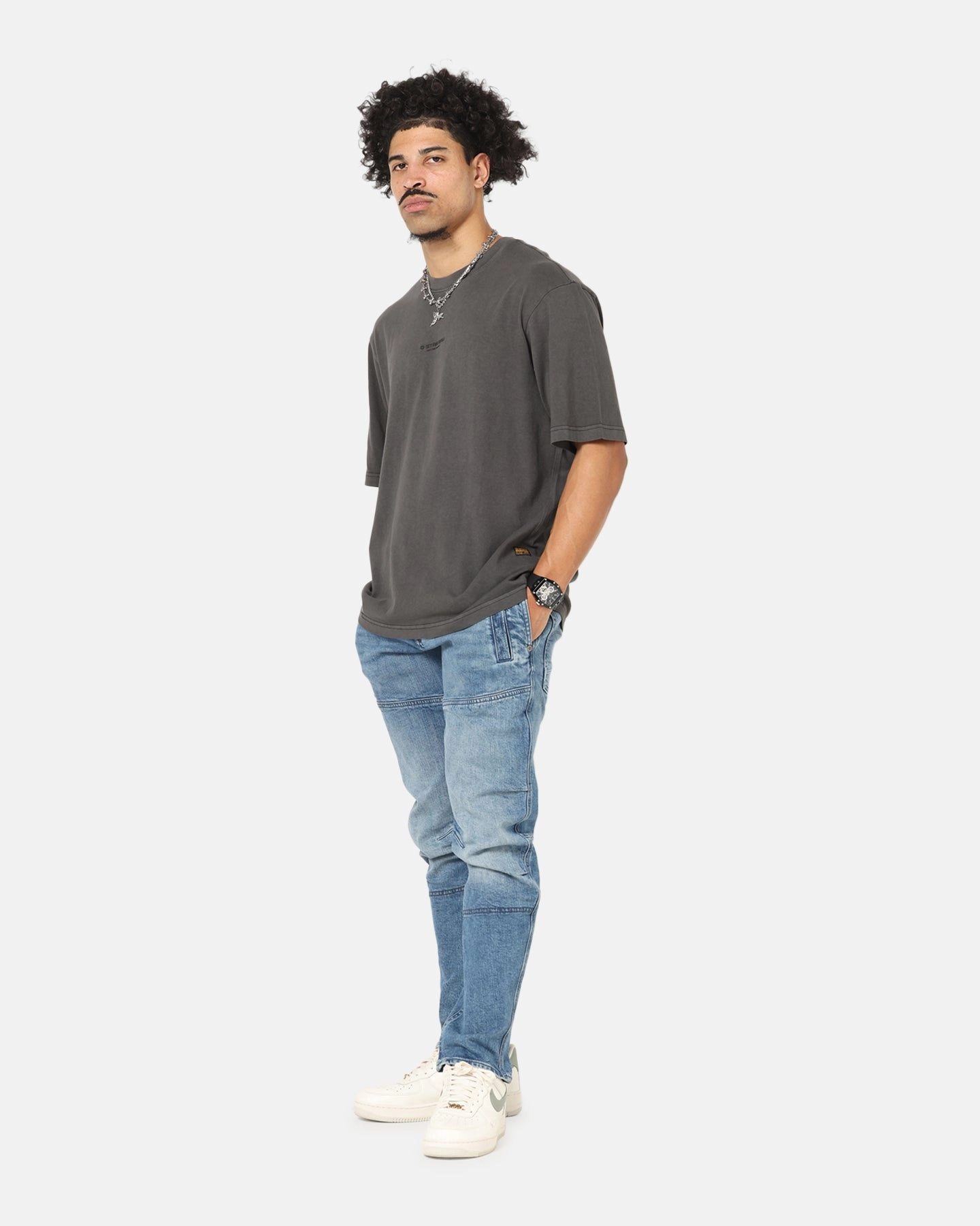 G-Star Overdyed Center Chest Boxy T-Shirt Black Essential Clothing