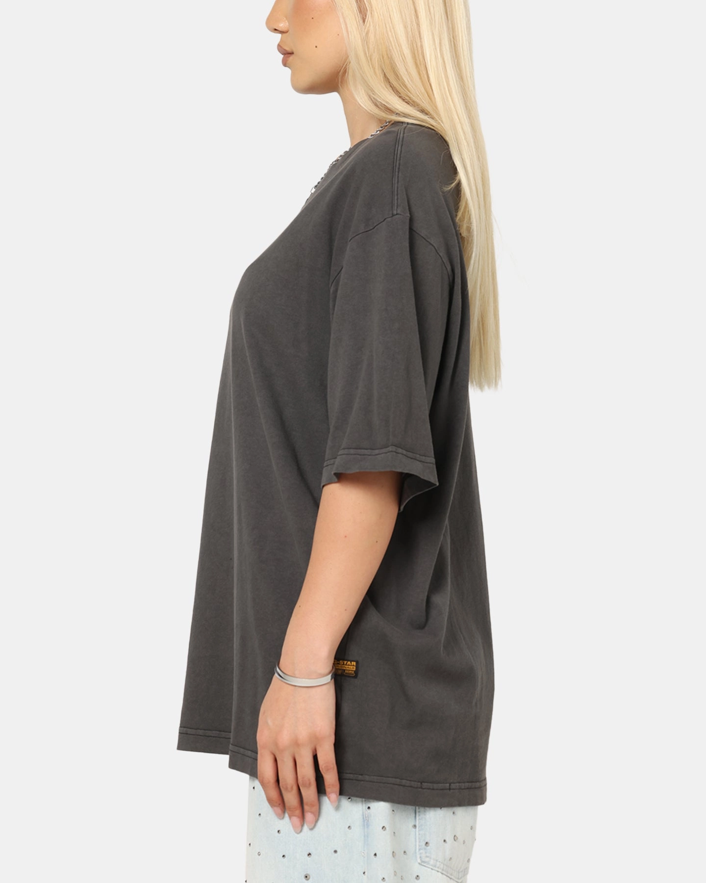 G-Star Overdyed Center Chest Boxy T-Shirt Black Outdoor Adventure