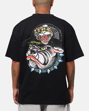 Ed Hardy Bulldog T-Shirt Black Teenager fashion