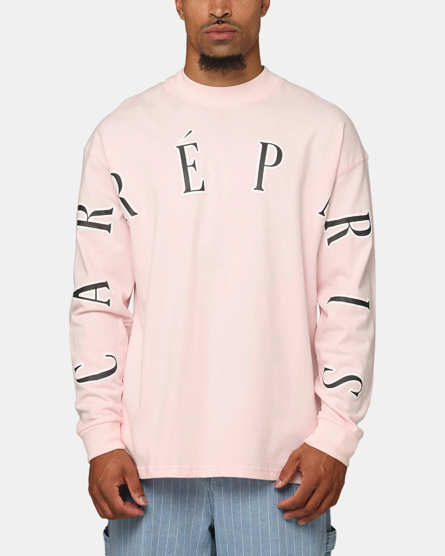 Carre Global Oversized Long Sleeve T-Shirt Pink Organic Cotton Blend Comfy and Soft