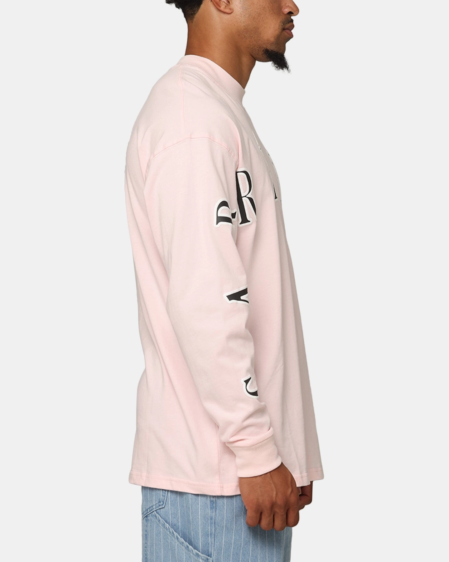 Anti Shrinkage Treatment Carre Global Oversized Long Sleeve T-Shirt Pink
