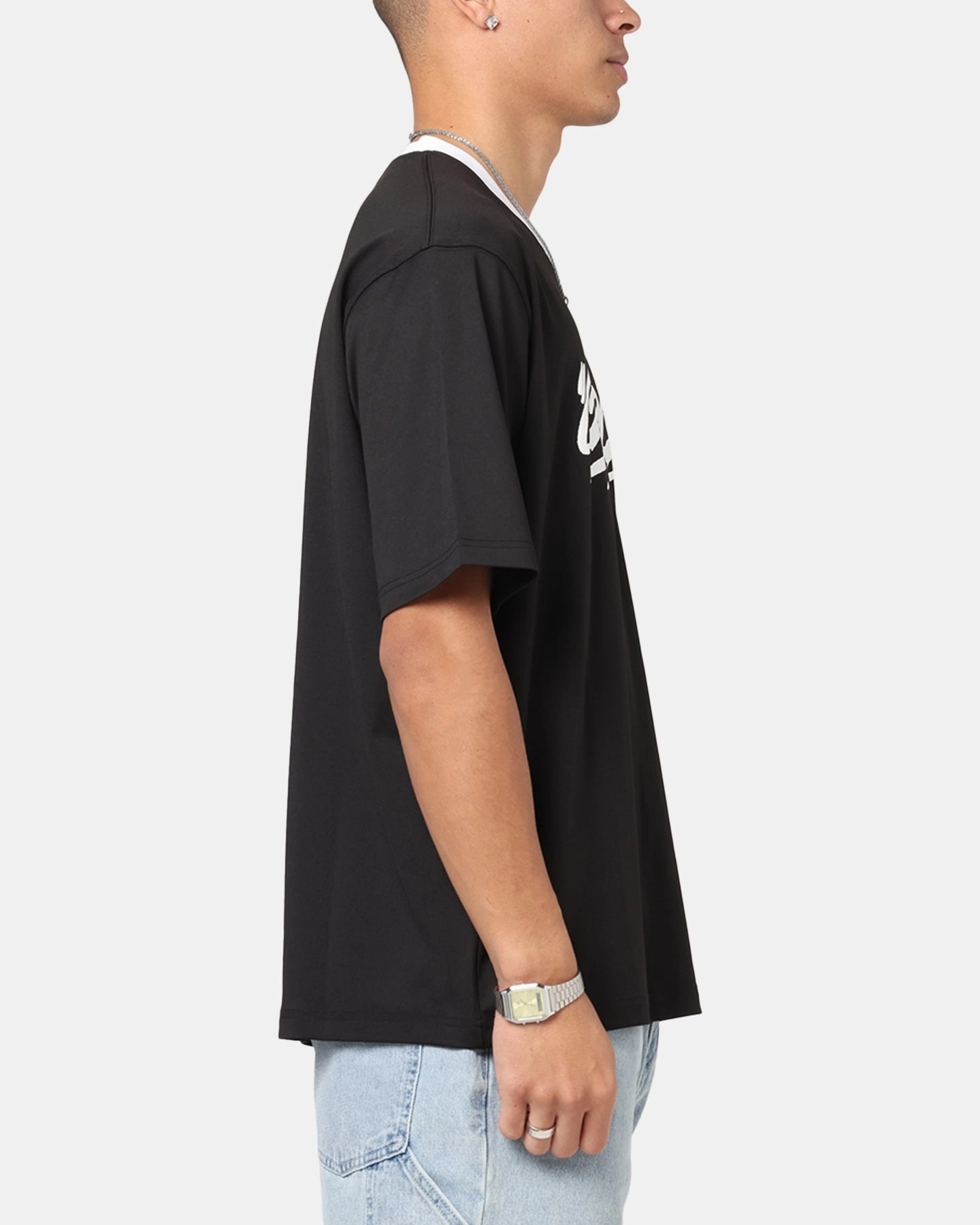 Fashion Comfort Travel Wear Carre Graffiti Jersey T-Shirt Black