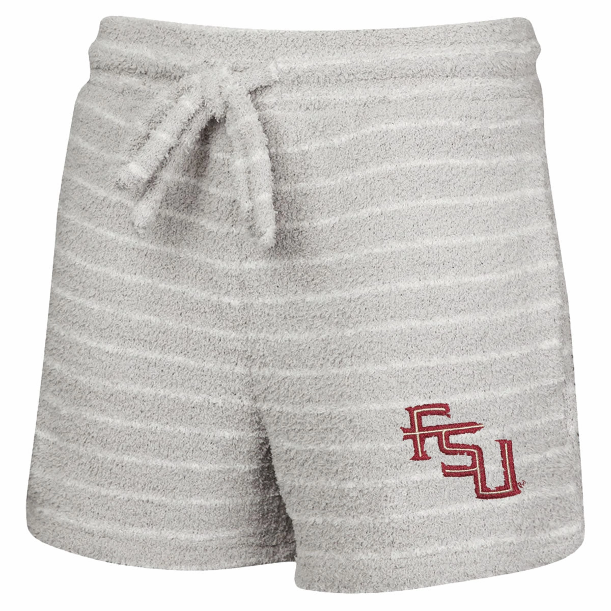 Loose Fit Style Odor Control Treatment Concept Sports Women's Stacked FSU Striped Chenille Short - Grey