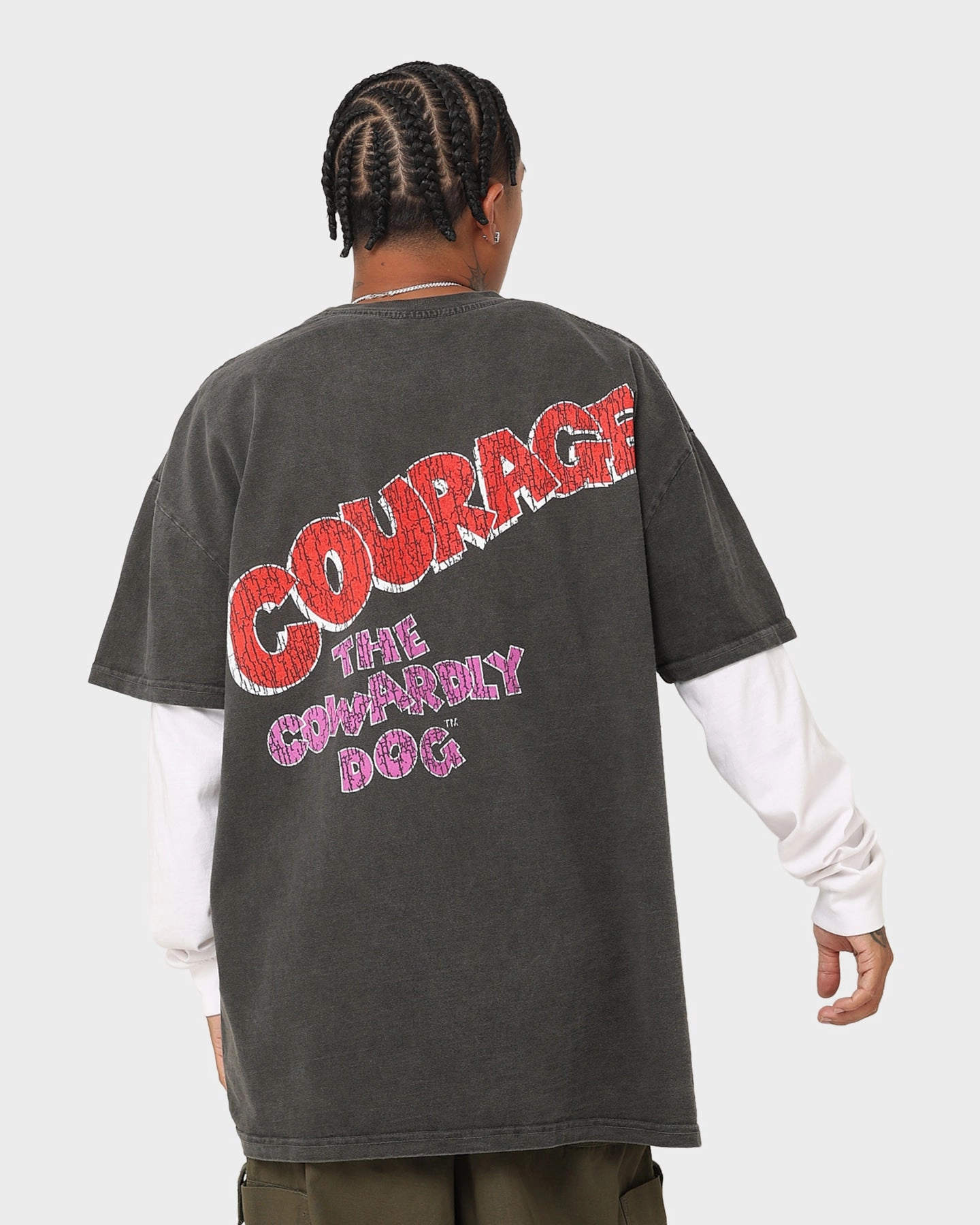 American Thrift X Cartoon Network Courage Heavyweight T-Shirt Black Wash Flexible Neckline
