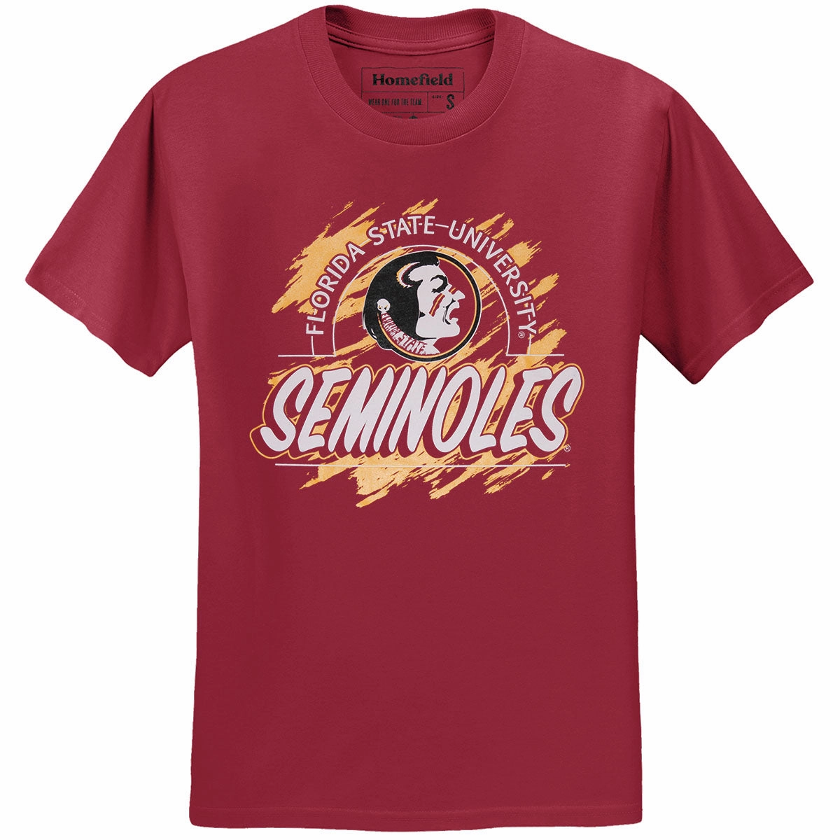 Comfy Apparel Versatile Wear Homefield Men's Vault Florida State University Seminoles/Seminole Logo Design Short Sleeve T-shirt - Cardinal