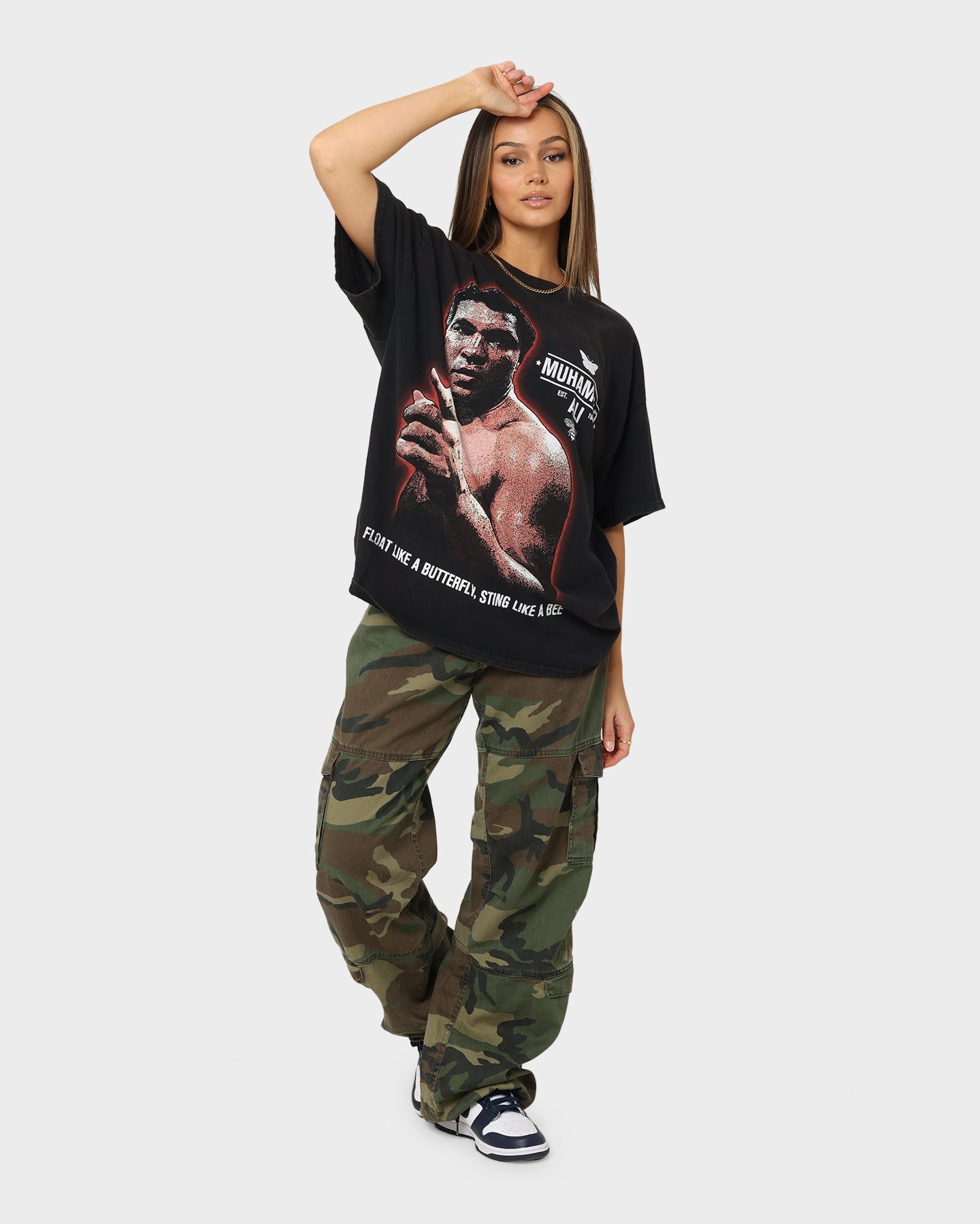 Goat Crew X Muhammad Ali Slogan T-Shirt Black Wash UltraSoftBrushedInterior Street Trendy