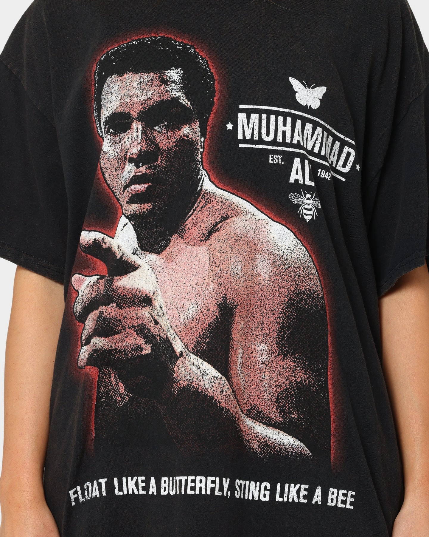 Goat Crew X Muhammad Ali Slogan T-Shirt Black Wash Outdoor Wear