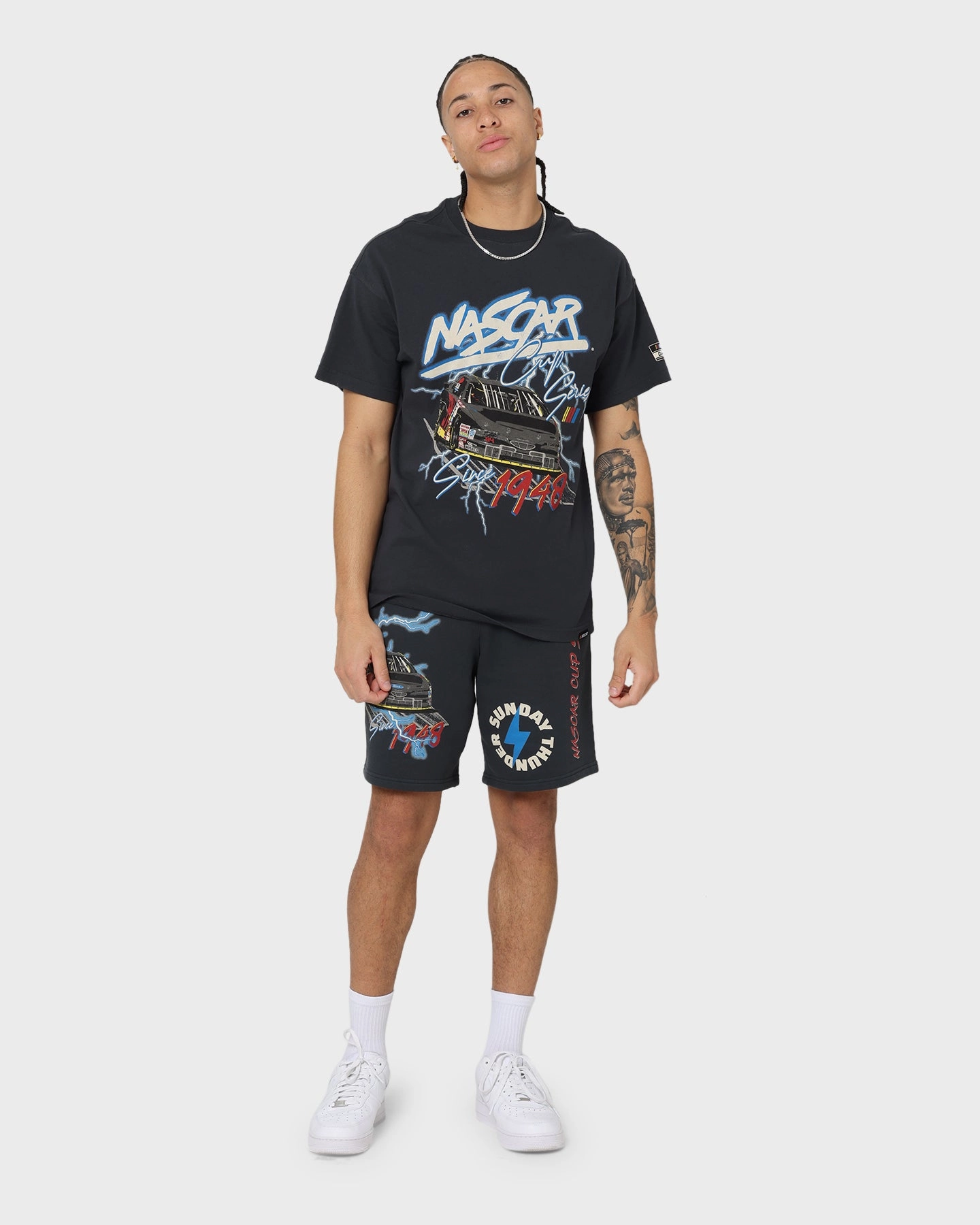 Relaxed Comfort NASCAR Lightning Cup Series Fleece Shorts Washed Black