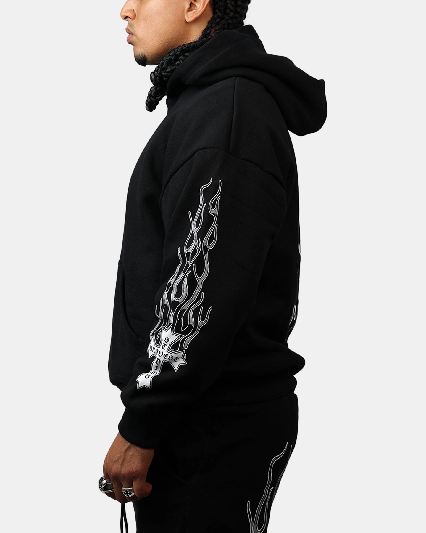 Bravest Eternal Hoodie Black Mascara city lights