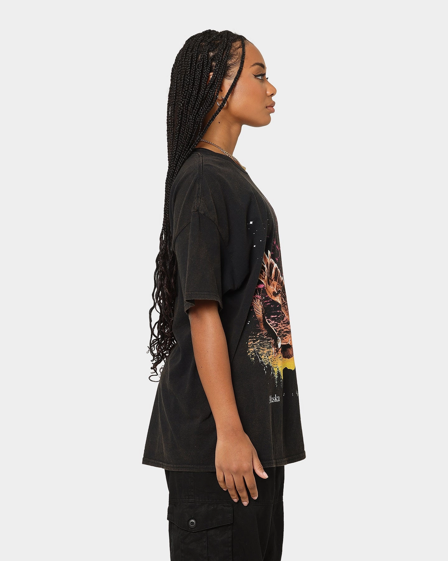 American Thrift Alaska Vintage T-Shirt Washed Black Comfort and Ease