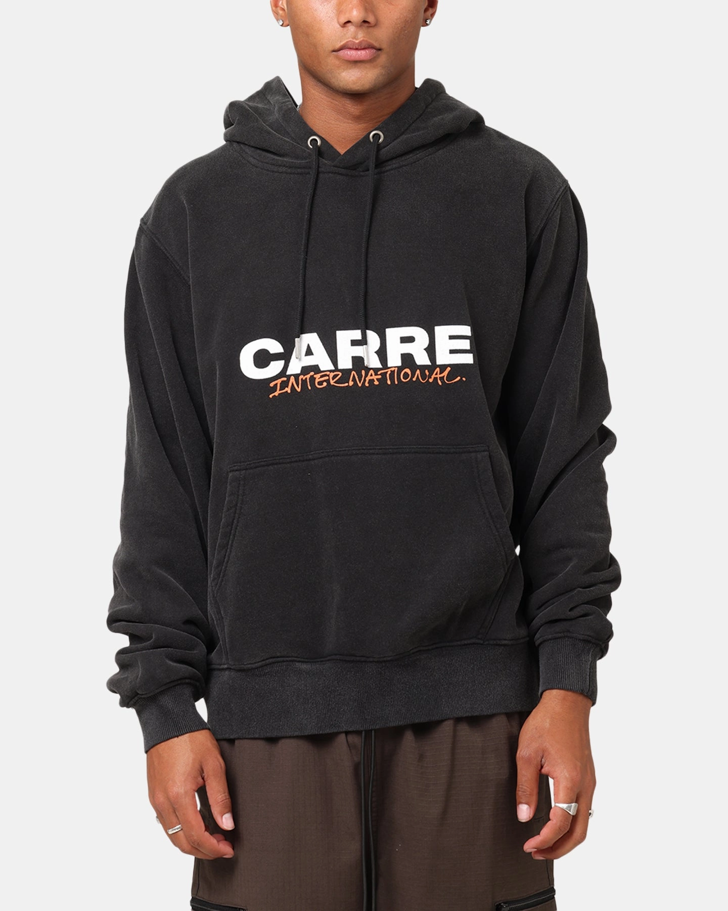 Carre Handdrawn Hoodie Vintage Black/White Layer Function