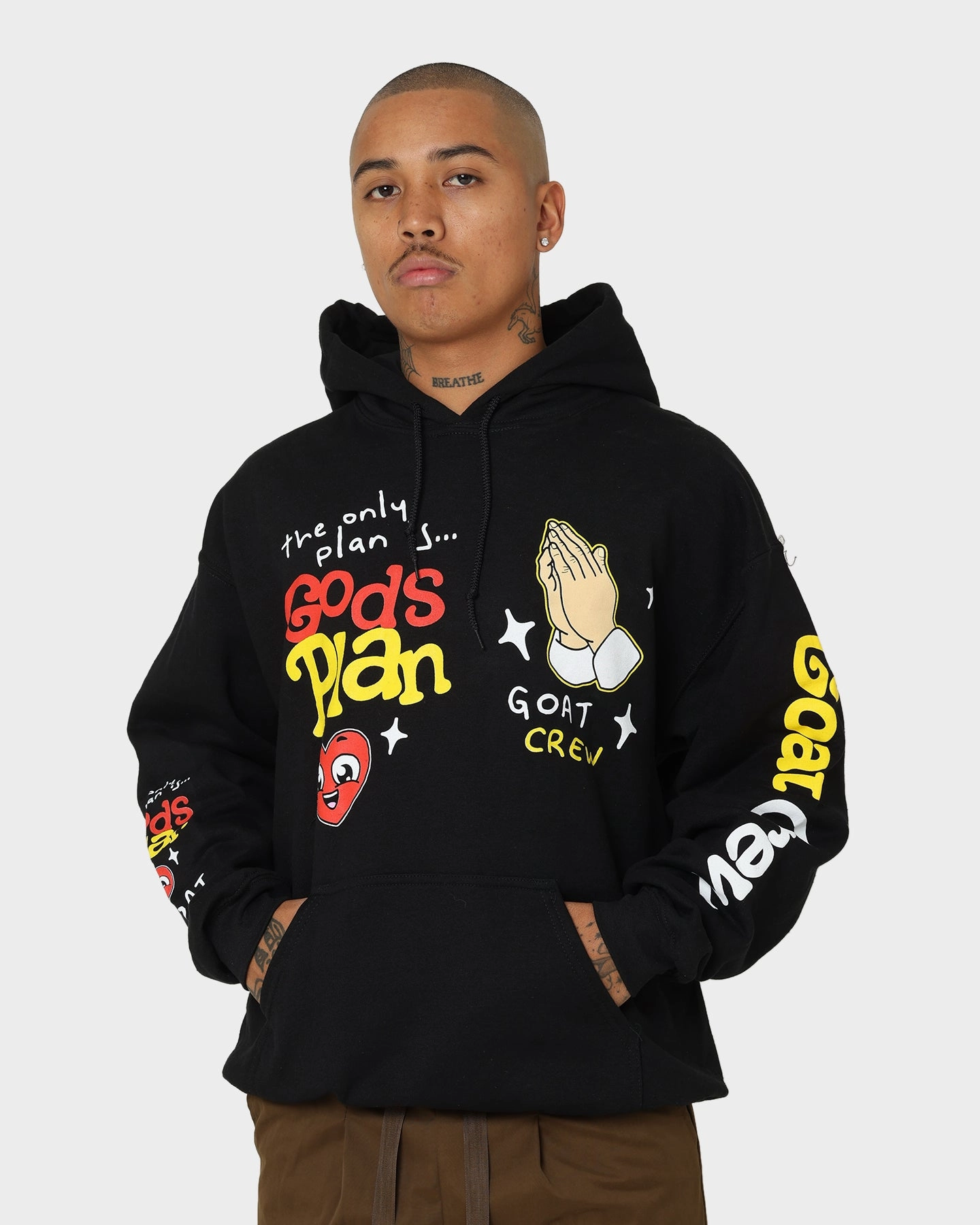 Goat Crew Godsplan Hoodie Black Optimize Checked