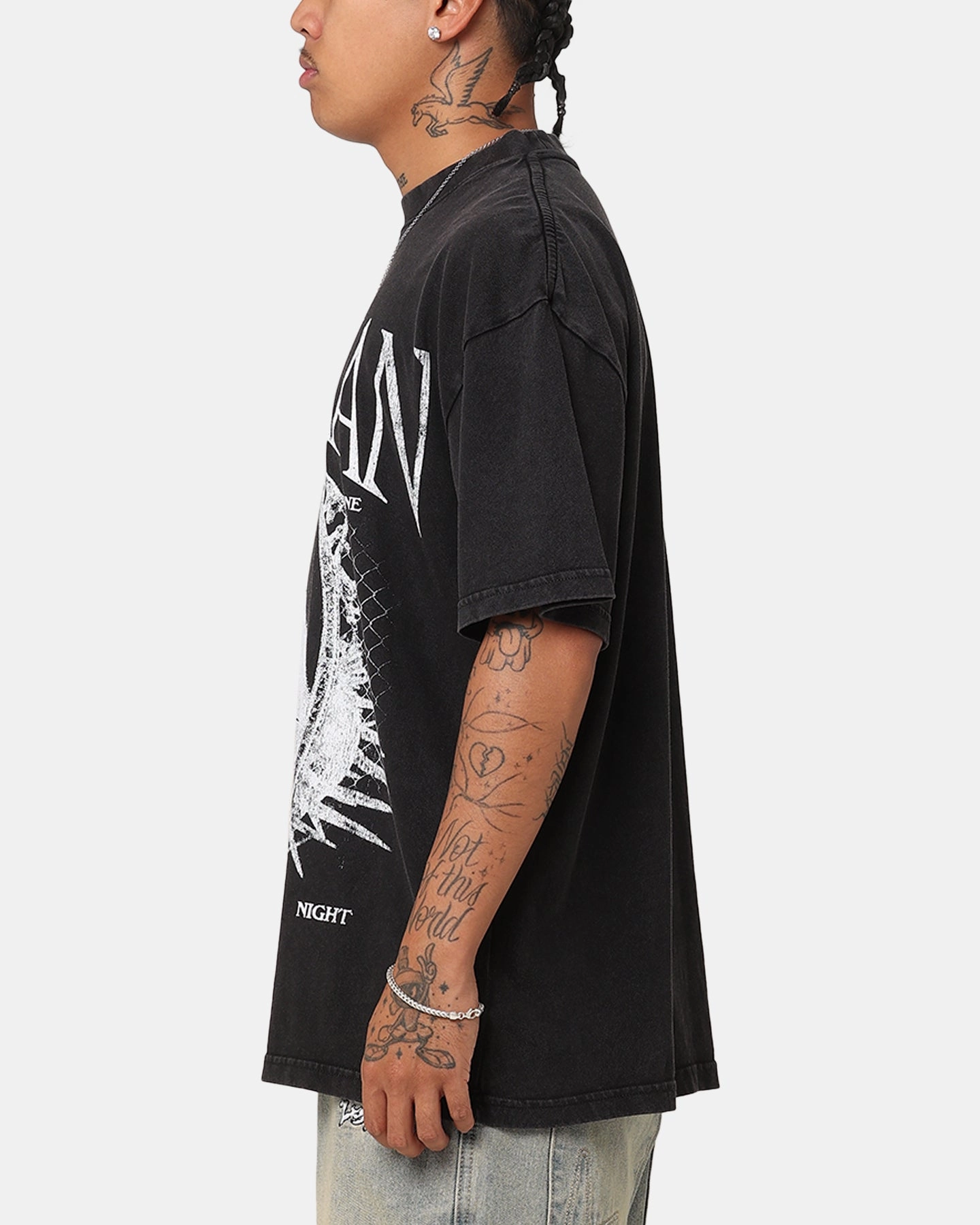 Goat Crew X DC Batman Mirror Vintage T-Shirt Black Acidwash kids'