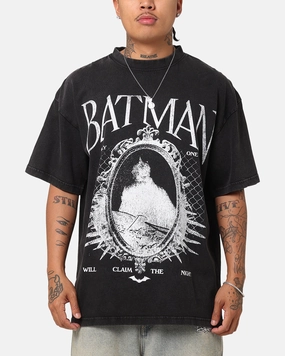 Subtle Details Outdoor Leisure Look Goat Crew X DC Batman Mirror Vintage T-Shirt Black Acidwash