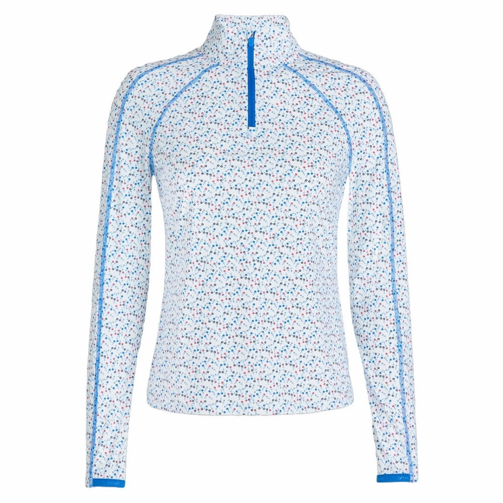 Gfore Aye Poppy Silky Tech Nylon Quarter Zip Golf Pullover Snow - SP25 Women Pre Shrunk Cotton Blend
