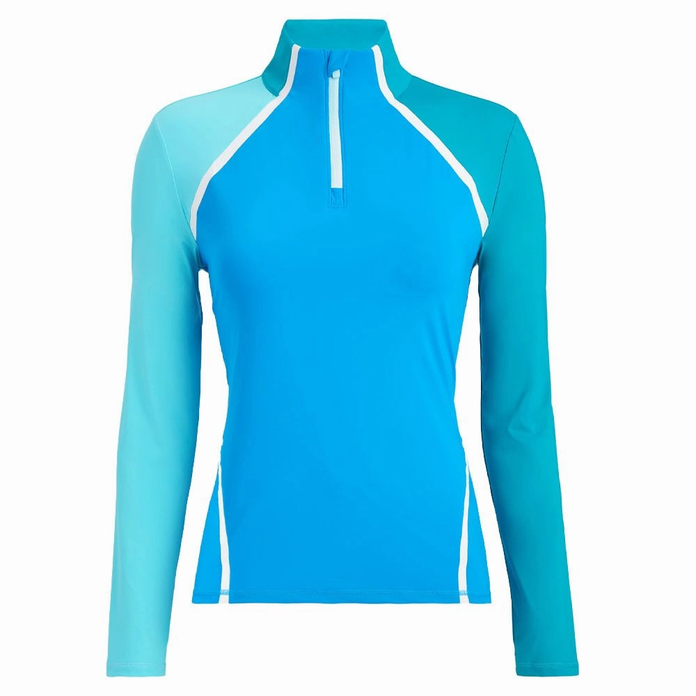 Pastel Shade Breathable Membrane Gfore Colour Block Silky Tech Quarter Zip Golf Pullover Catalina - SP24 Women