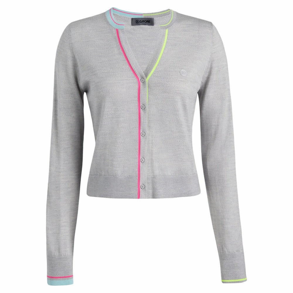 Gfore Fitted Merino Wool Cardigan Golf Sweater Twilight - SP25 Women Minimal Detail Detachable Lining