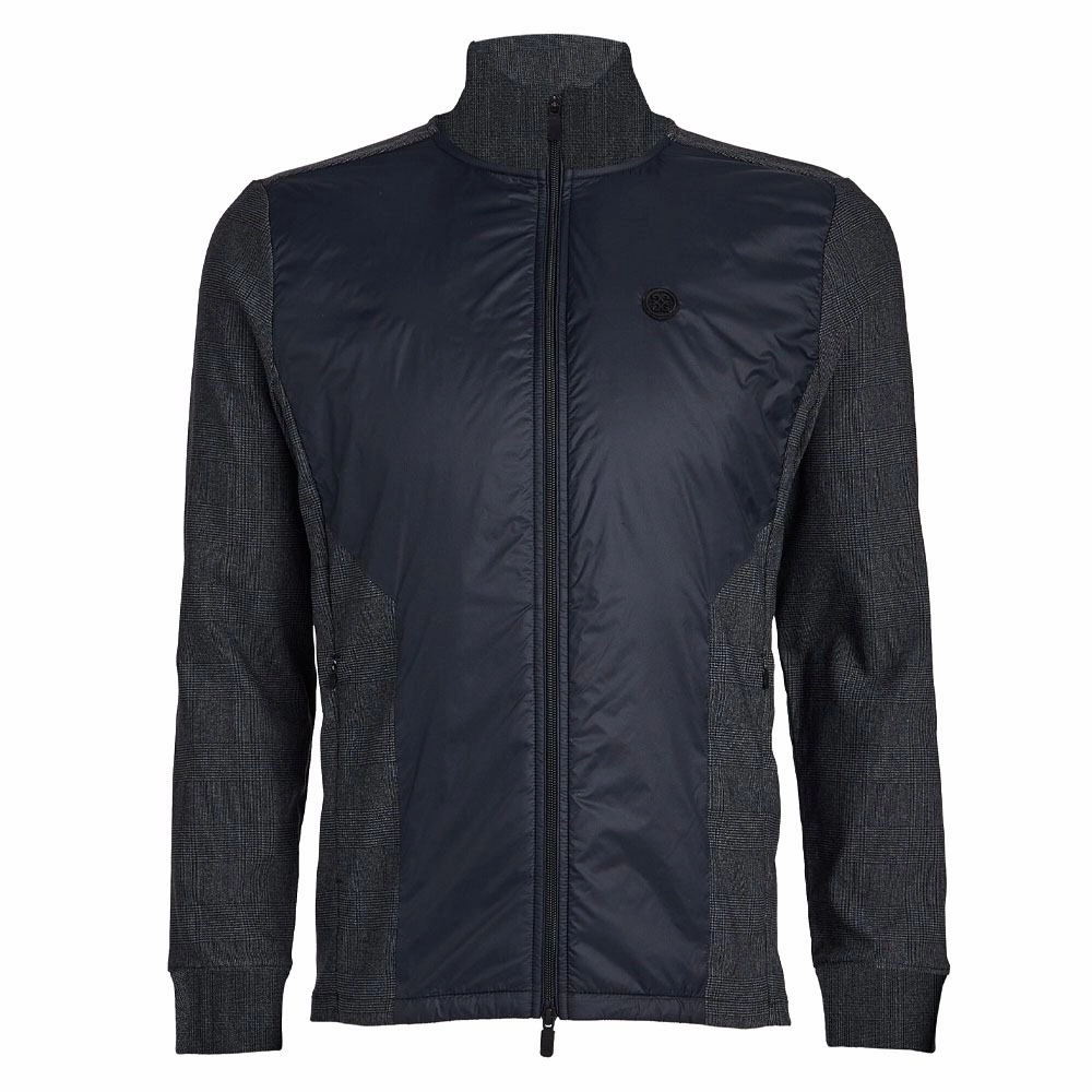 Layered Hem Design Gfore Glen Plaid Track Golf Jacket Onyx - FA23 Men