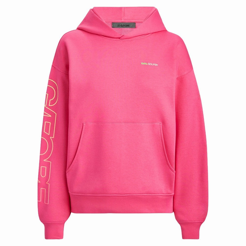 Artistic - appealing Athletic Fit Gfore Golfer French Terry Oversized Hoodie Golf Jacket Knockout Pink - FA24 Women