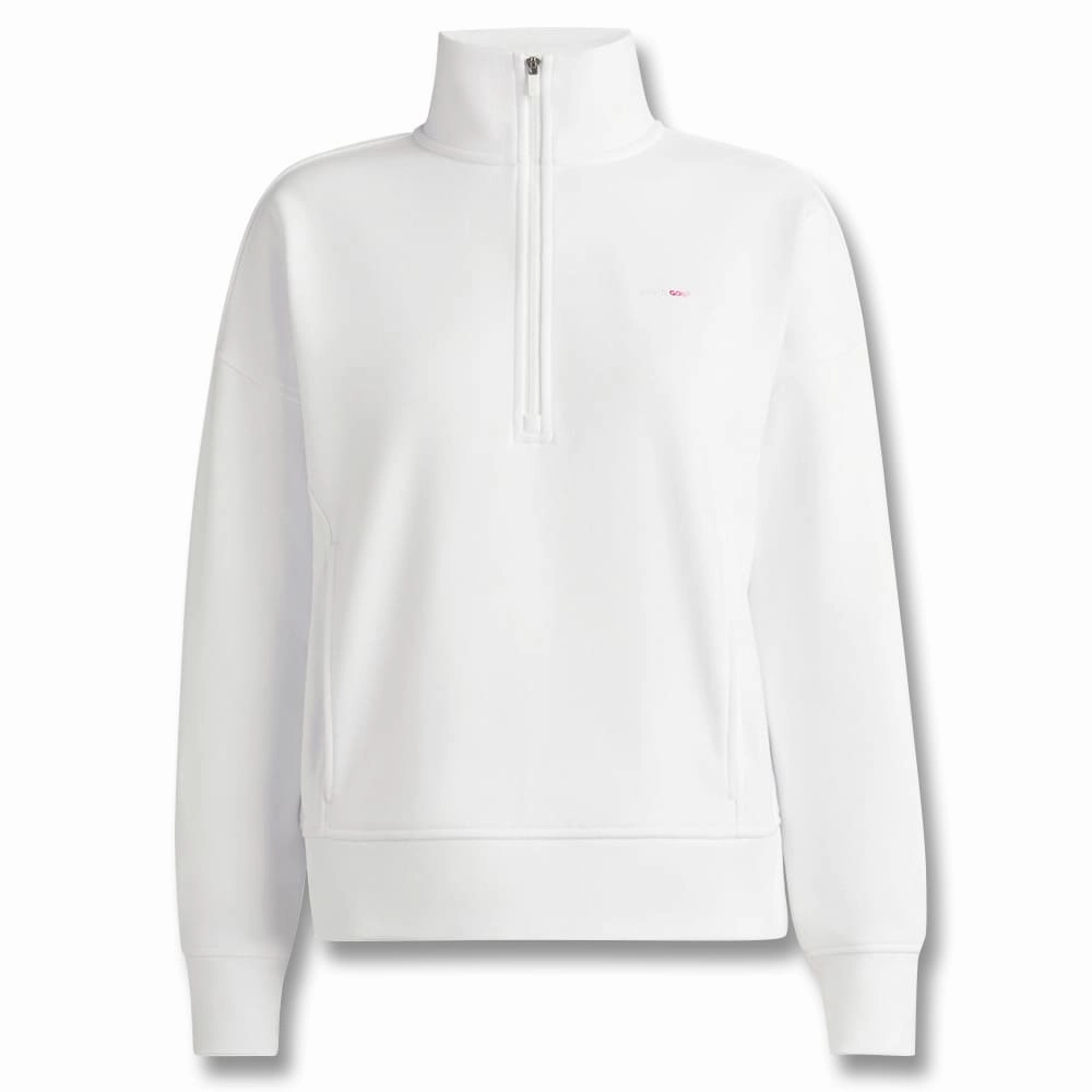 On The Go Layer Hydrophobic Treatment Gfore I Hate French Terry Quarter Zip Golf Pullover Snow - SP24 Women
