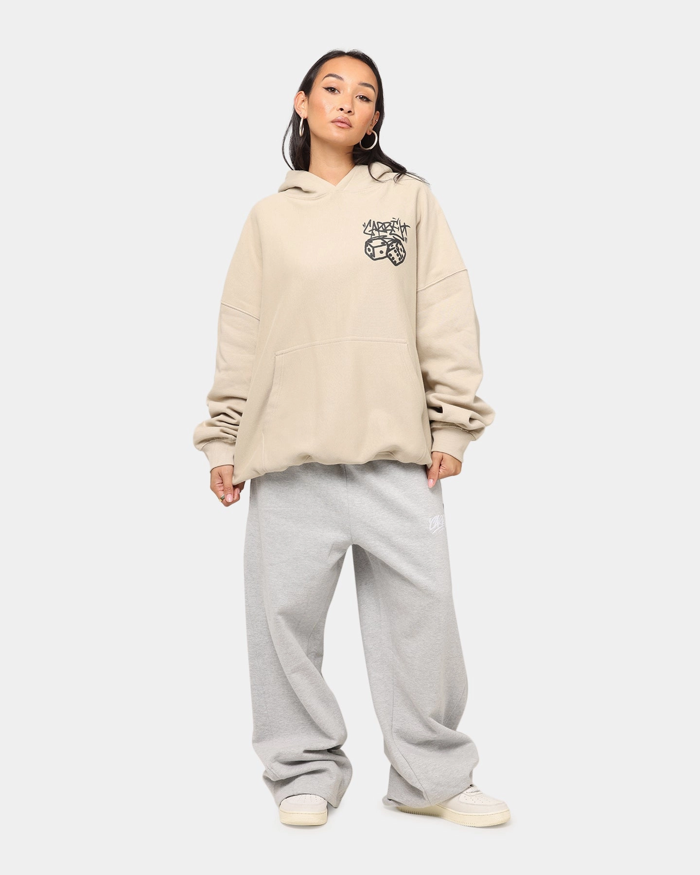 Ergonomic Fit Carre Rolling Worldwide Hoodie Stone