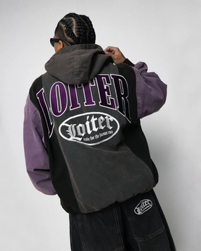 High-Performance Wear Loiter Splinter Hoodie Charcoal/Purple